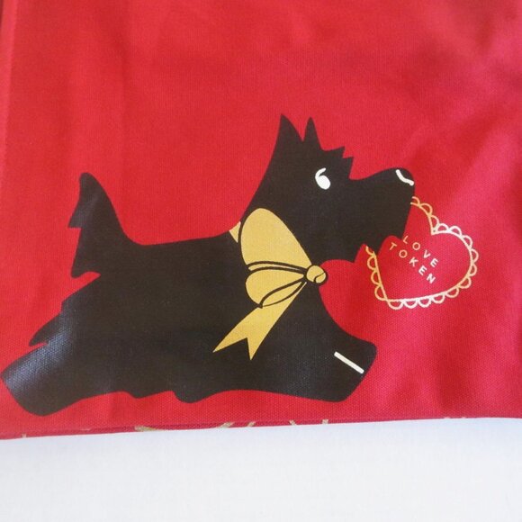 Radley London Love Token Canvas Tote Bag Scottie Dog Gold Hearts Red - Picture 10 of 13